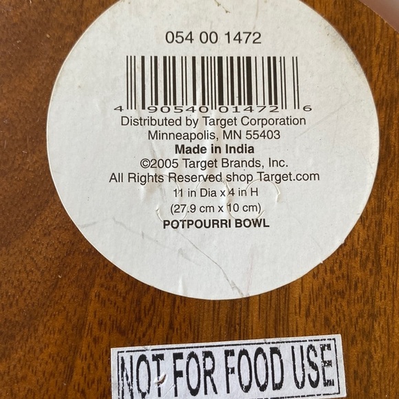 Vintage potpourri wooden round pedestal bowl - Picture 2 of 4